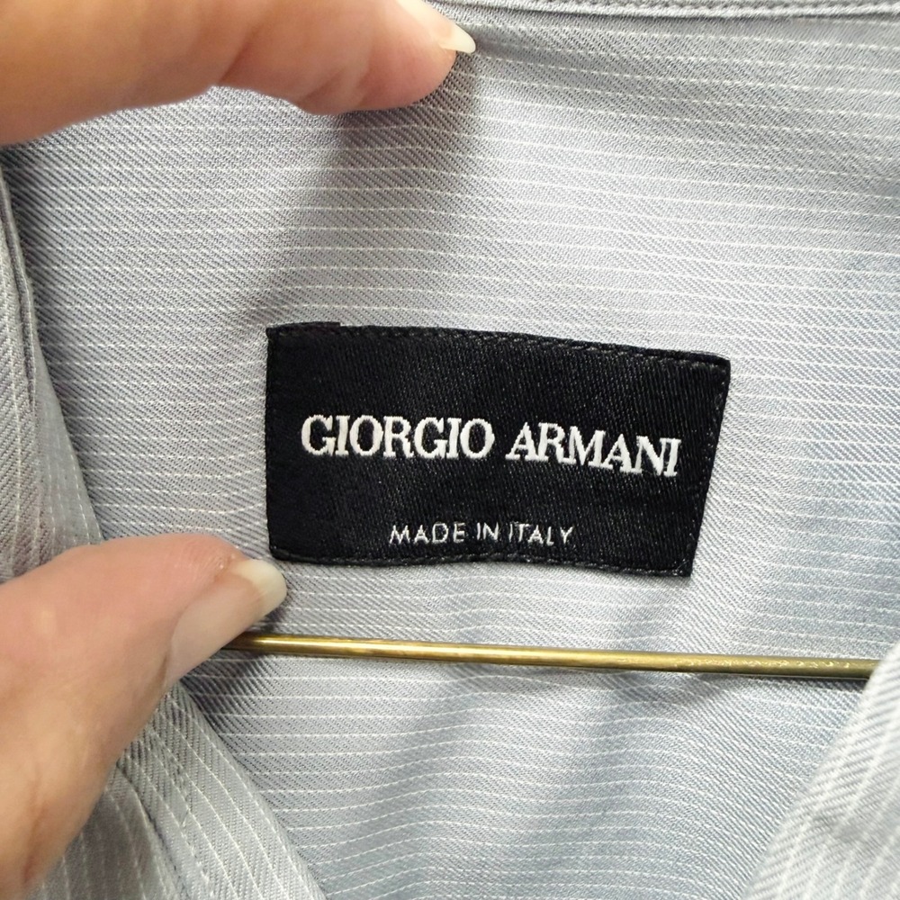 Giorgio Armani Vintage Mens Button Down Shirt Bundle 4 Pack Blue Grey Italy XL - Picture 9 of 16